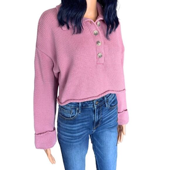 Show Me Your Mumu Crawford Collared Cropped Knit Sweater - Picture 3 of 6